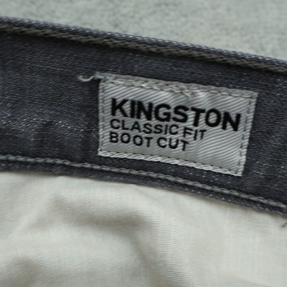 Express Jeans Mens 38x32 Gray Bootcut Kingston Classic Fit Denim Stone Wash - Picture 9 of 16